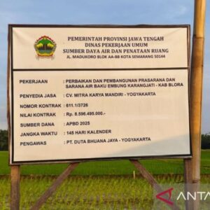 Pembangunan Embung Nglawiyan Blora Didanai Rp8,59 Miliar oleh Pemprov Jateng